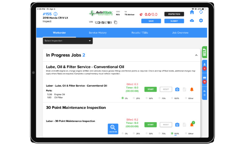 inspection sheet-ipad